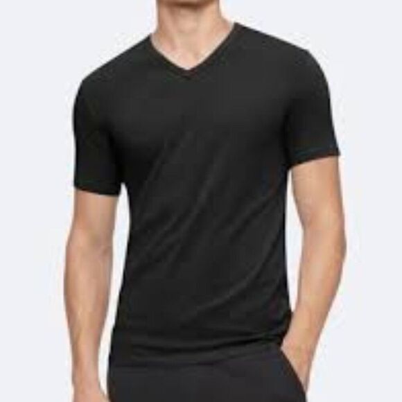 Calvin Klein 100% Cotton Black V-Neck Short Sleeve T-Shirt Size XL - Picture 1 of 9